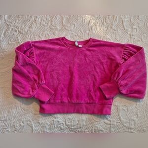 Janie and Jack girls size 10 pink velour pouffy sleeved top